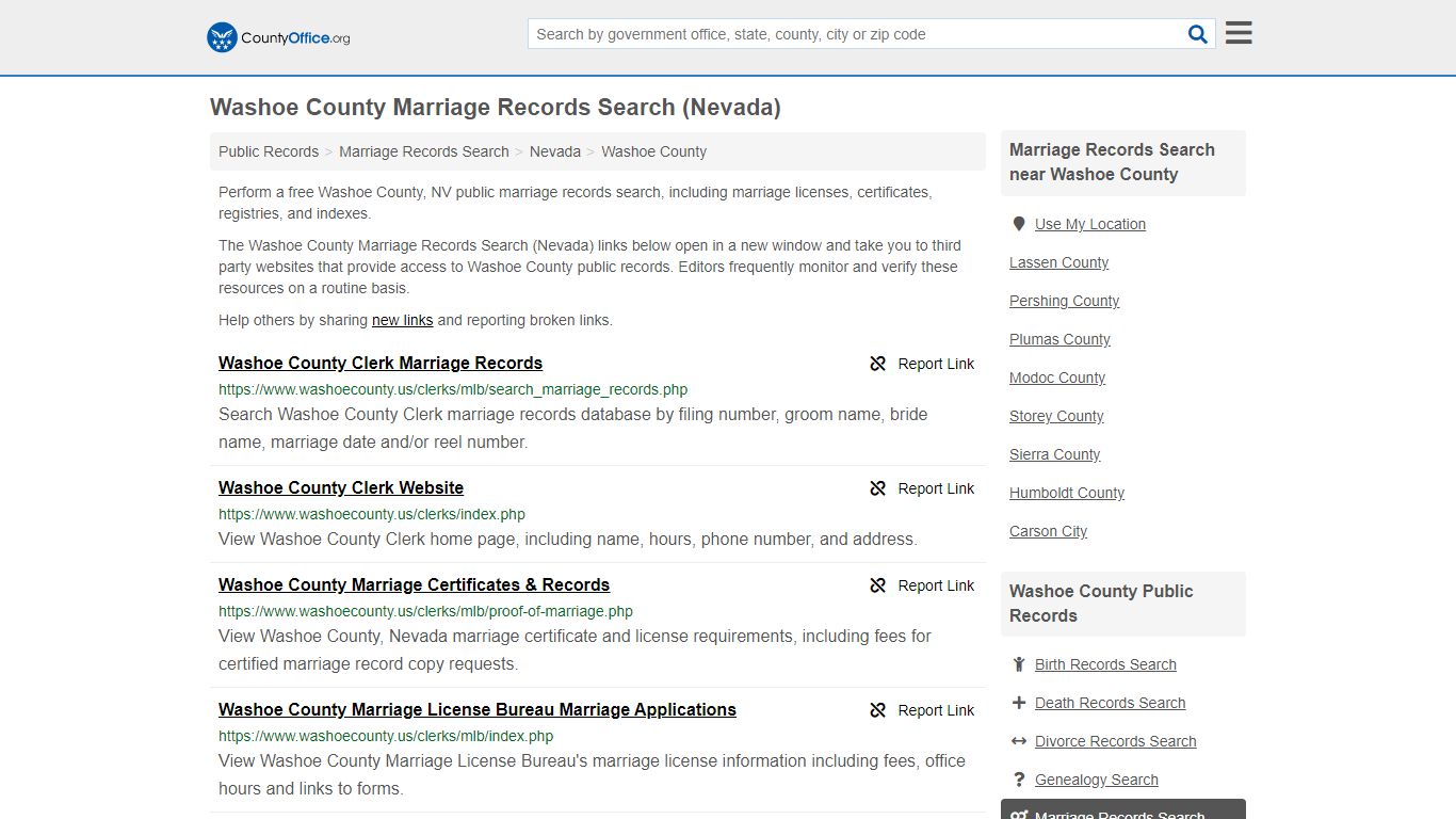 Marriage Records Search - Washoe County, NV (Marriage ...