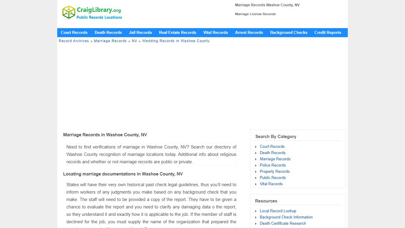 Marriage Records Washoe County, NV - Marriage License Records